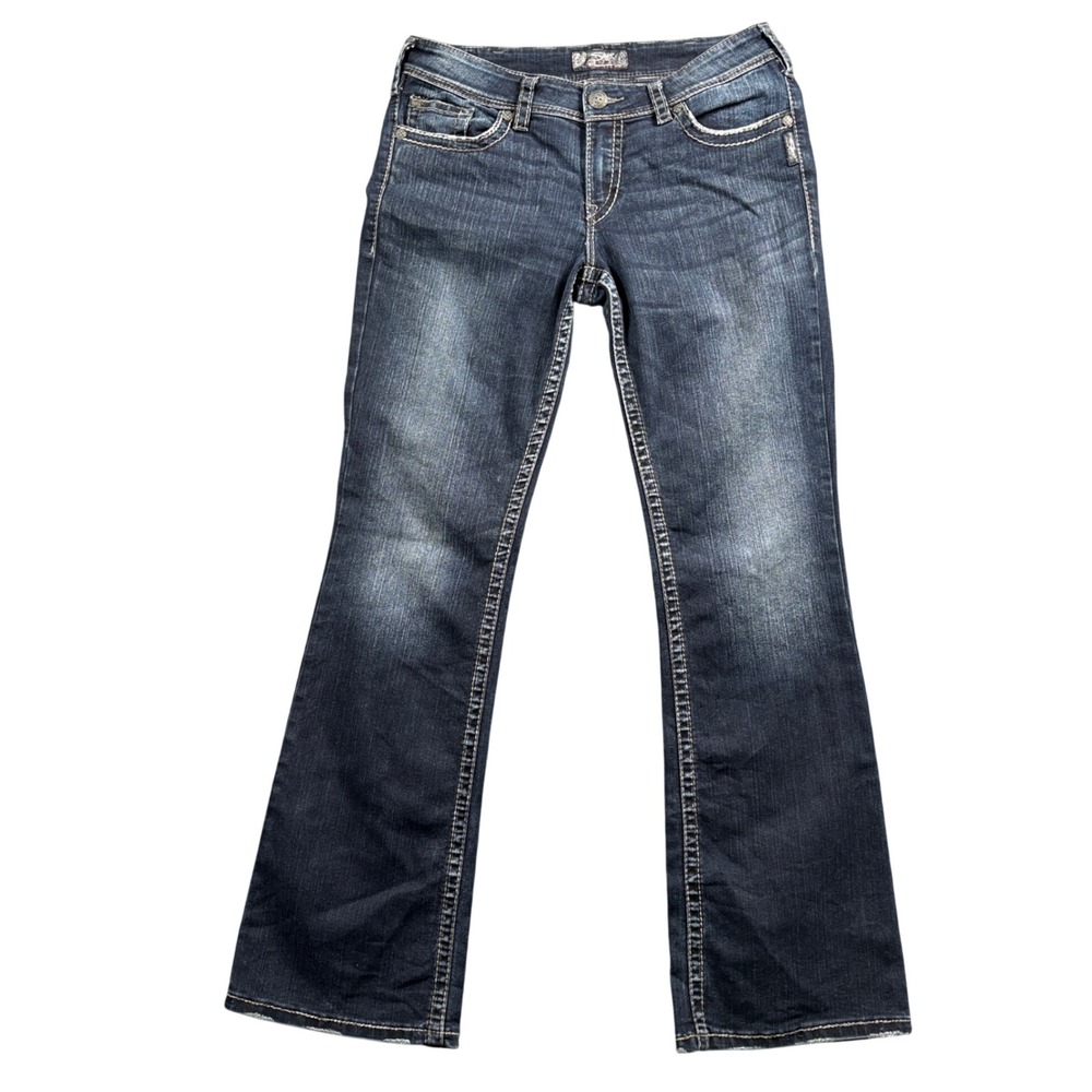 Silver Jeans Co Suki Surplus Women 34x32 (Tag 32x34) Dark Wash Bootcut Denim